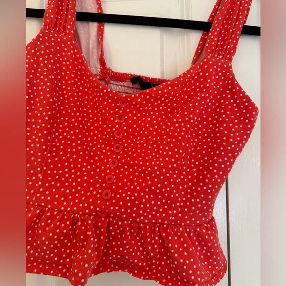 Red and White polka dot top - Picture 2 of 4